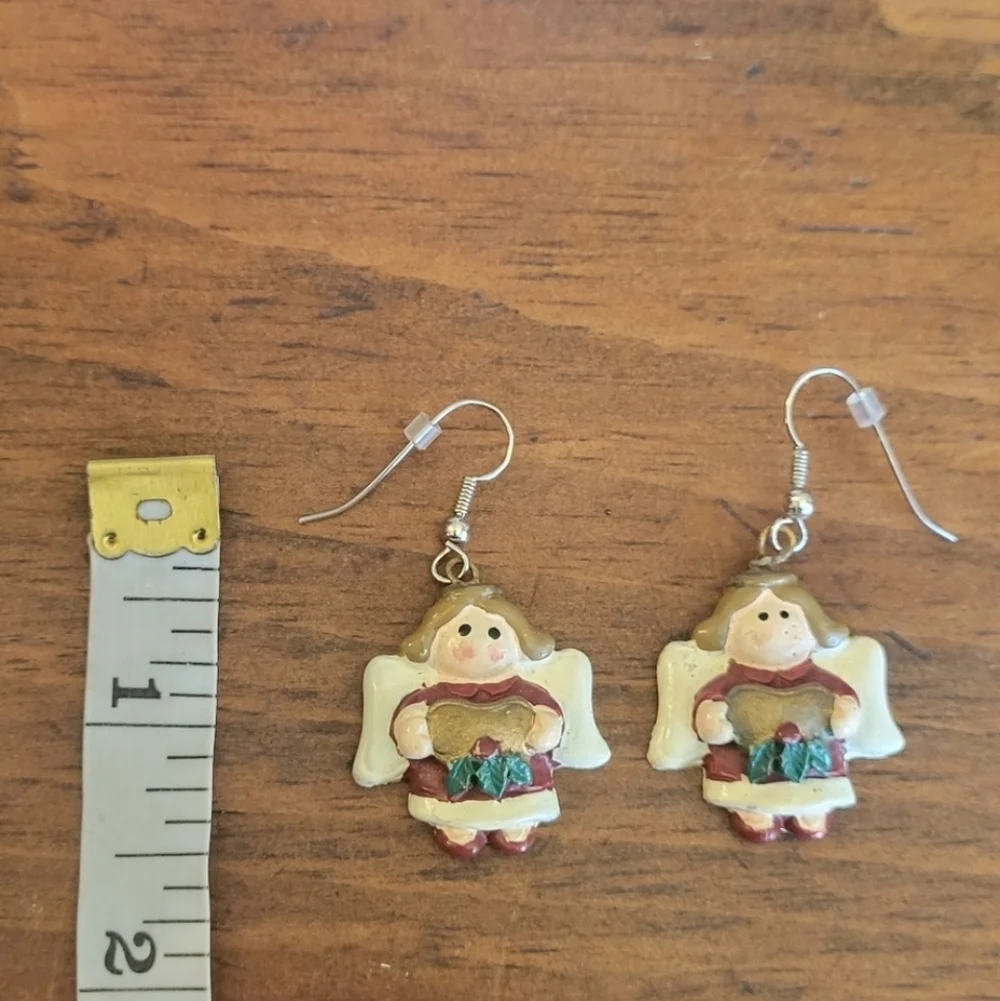 Fashion Angel Dangle Earrings Wings Singing Choir Jewelry Holiday Christmas